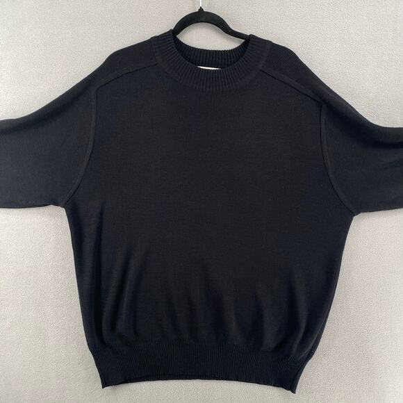 Vintage Obermeyer Wool Blend T Bird Pull Over Sweater Mens XXL Black Crew Neck - Picture 4 of 13